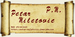 Petar Miletović vizit kartica